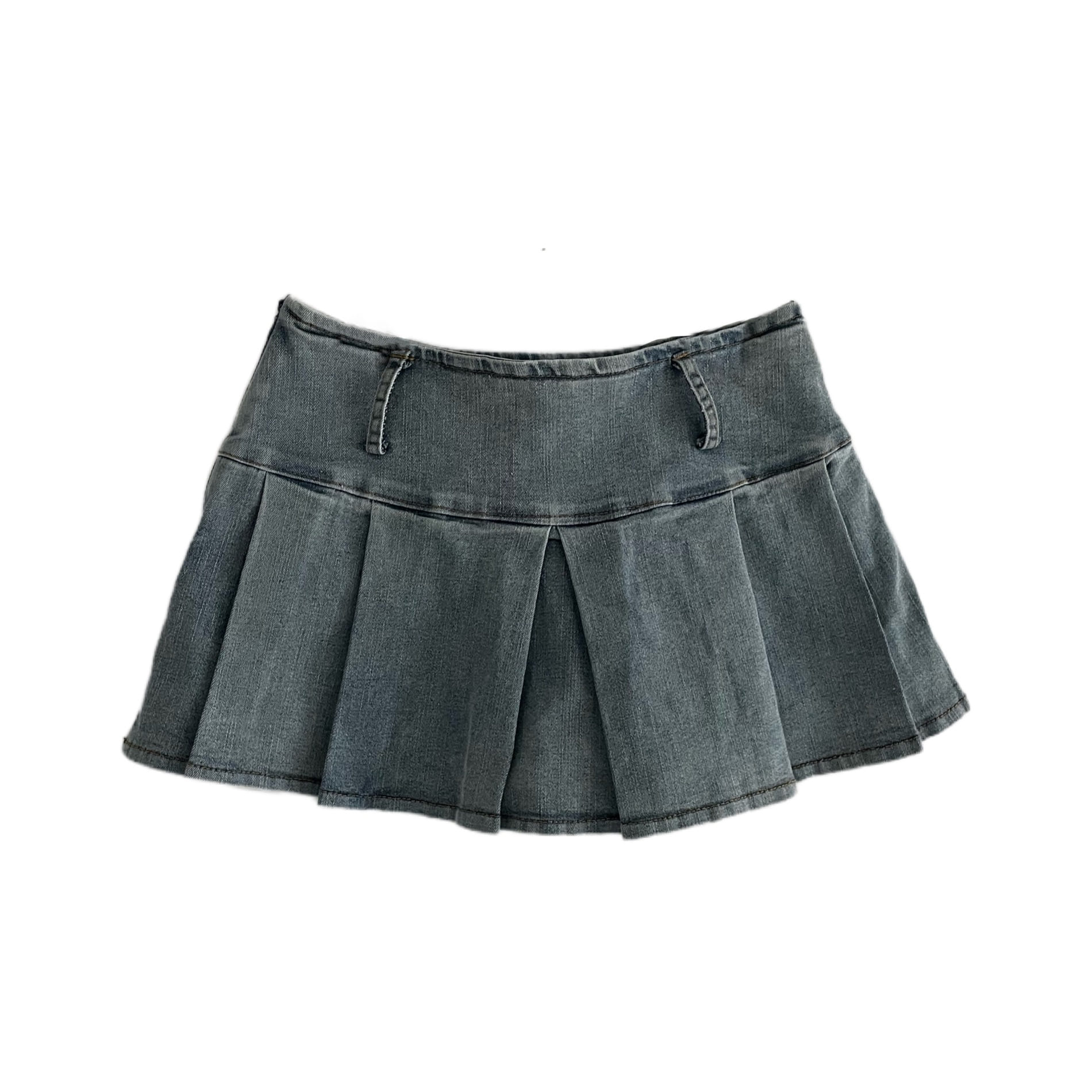 Low Pleated Mini Skirt