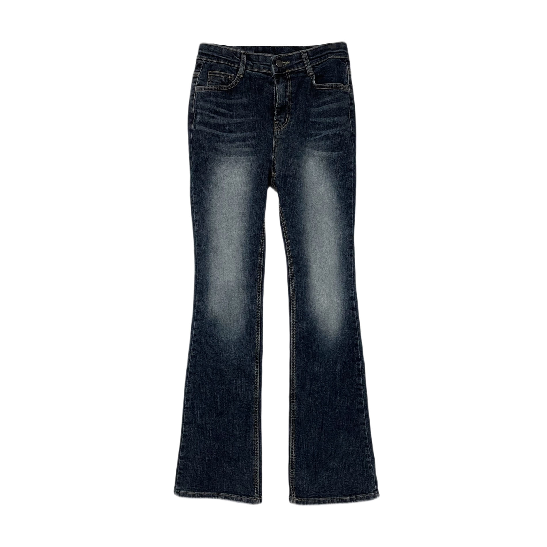 semi-bootcut Deep blue washing jeans