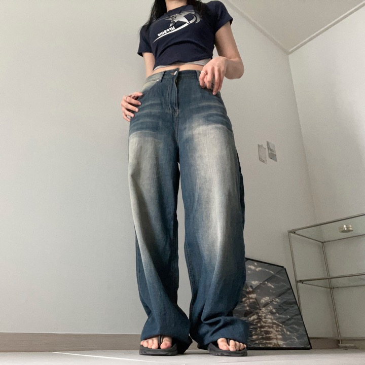 Summer wide denim jeans